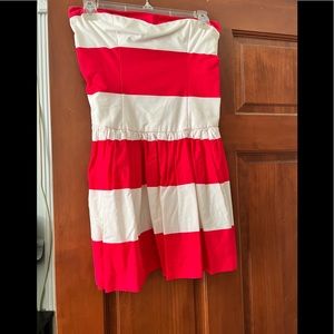 Red and White Strapless Mini Abercrombie & Fitch Vintage Dress